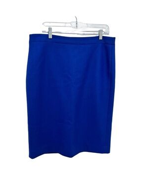 J. Crew Classic/Preppy Royal Blue no 2 pencil midi Skirt Tall 12 100% wool